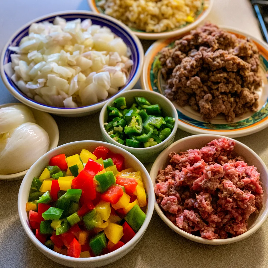 Beef and Pepper Rice Bowls