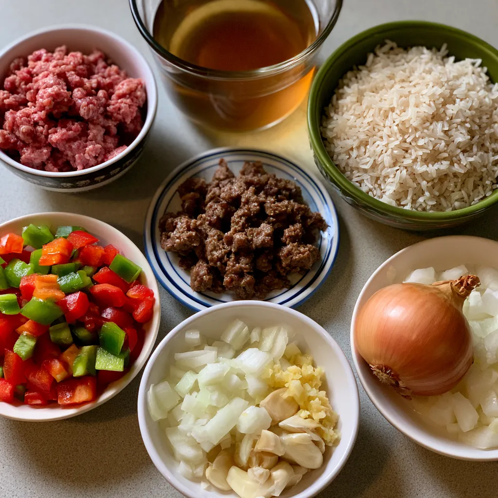 Beef and Pepper Rice Bowls