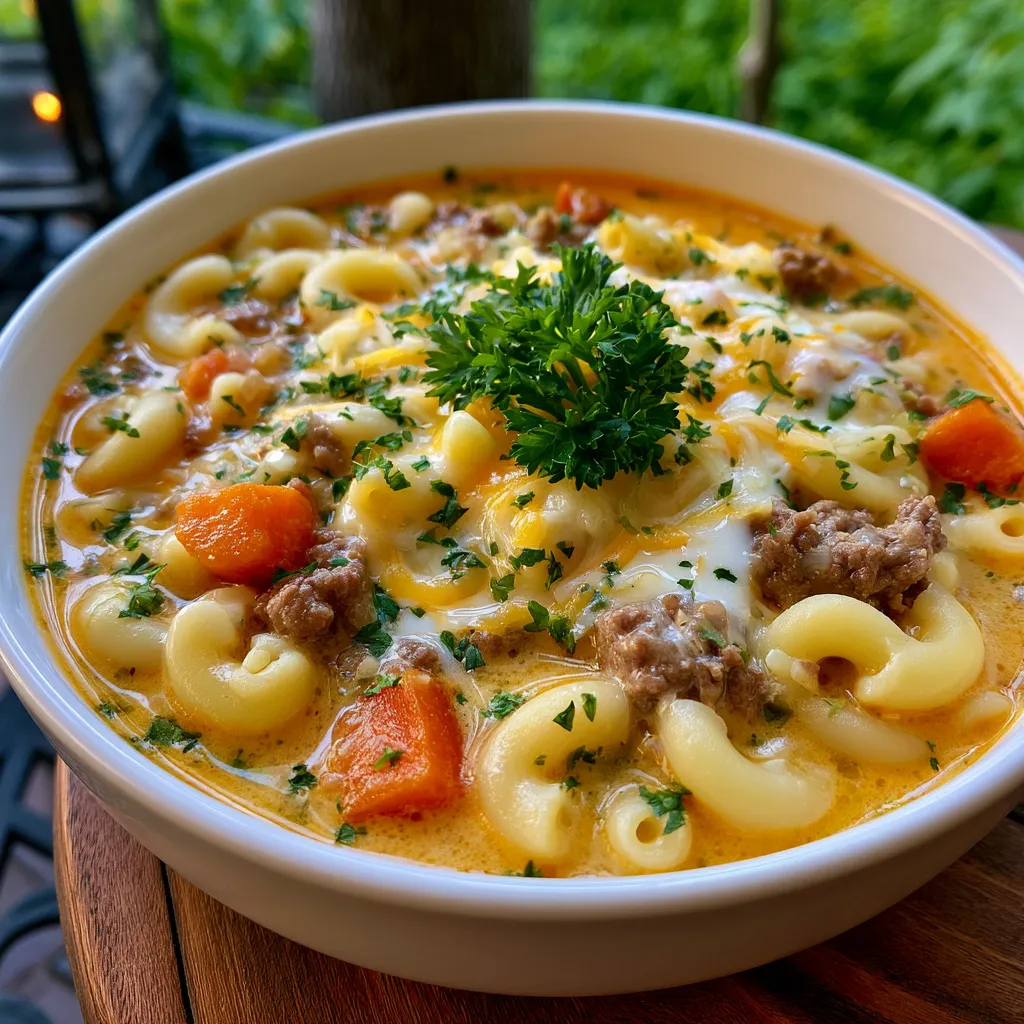 Cheeseburger Macaroni Soup