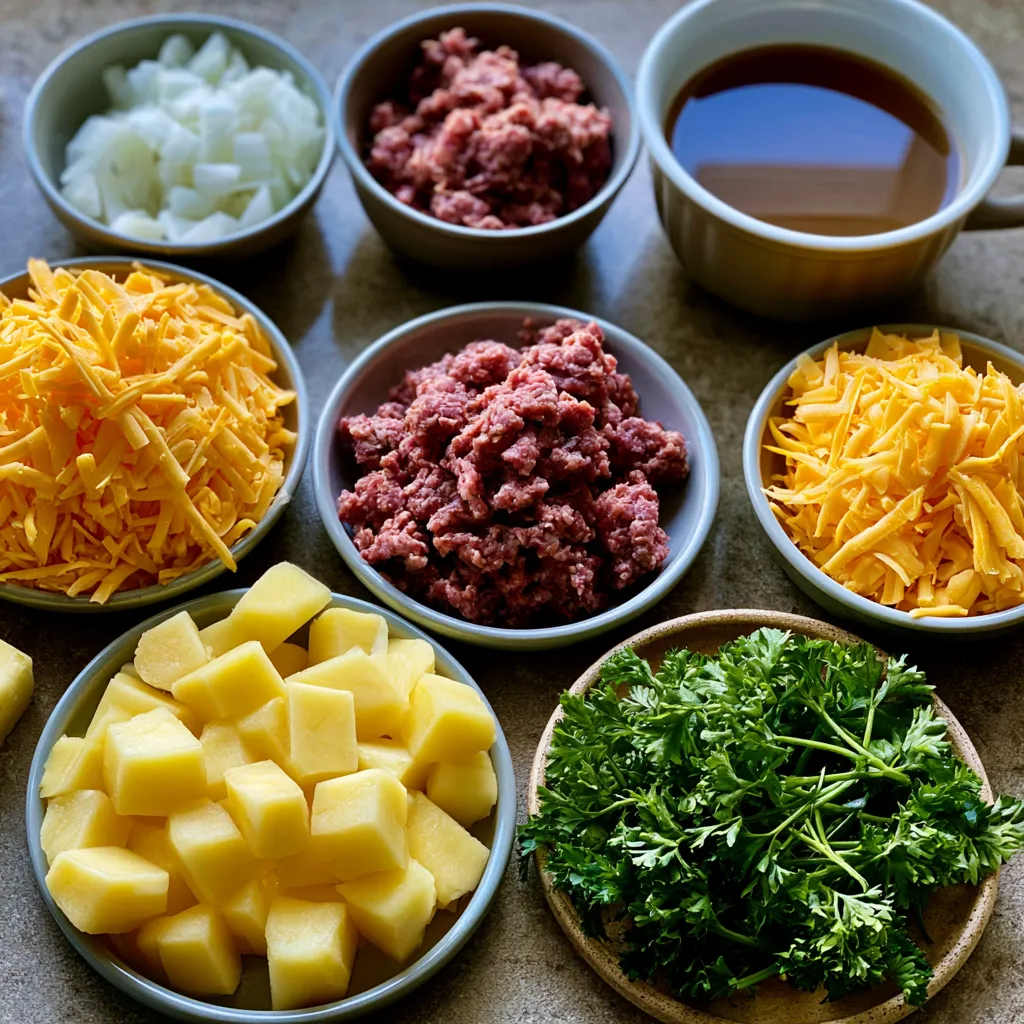 Cheesy Beef and Potato Soup