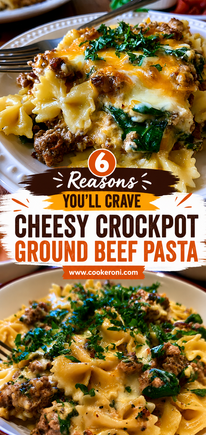 Cheesy Crockpot Ground Beef Pasta
