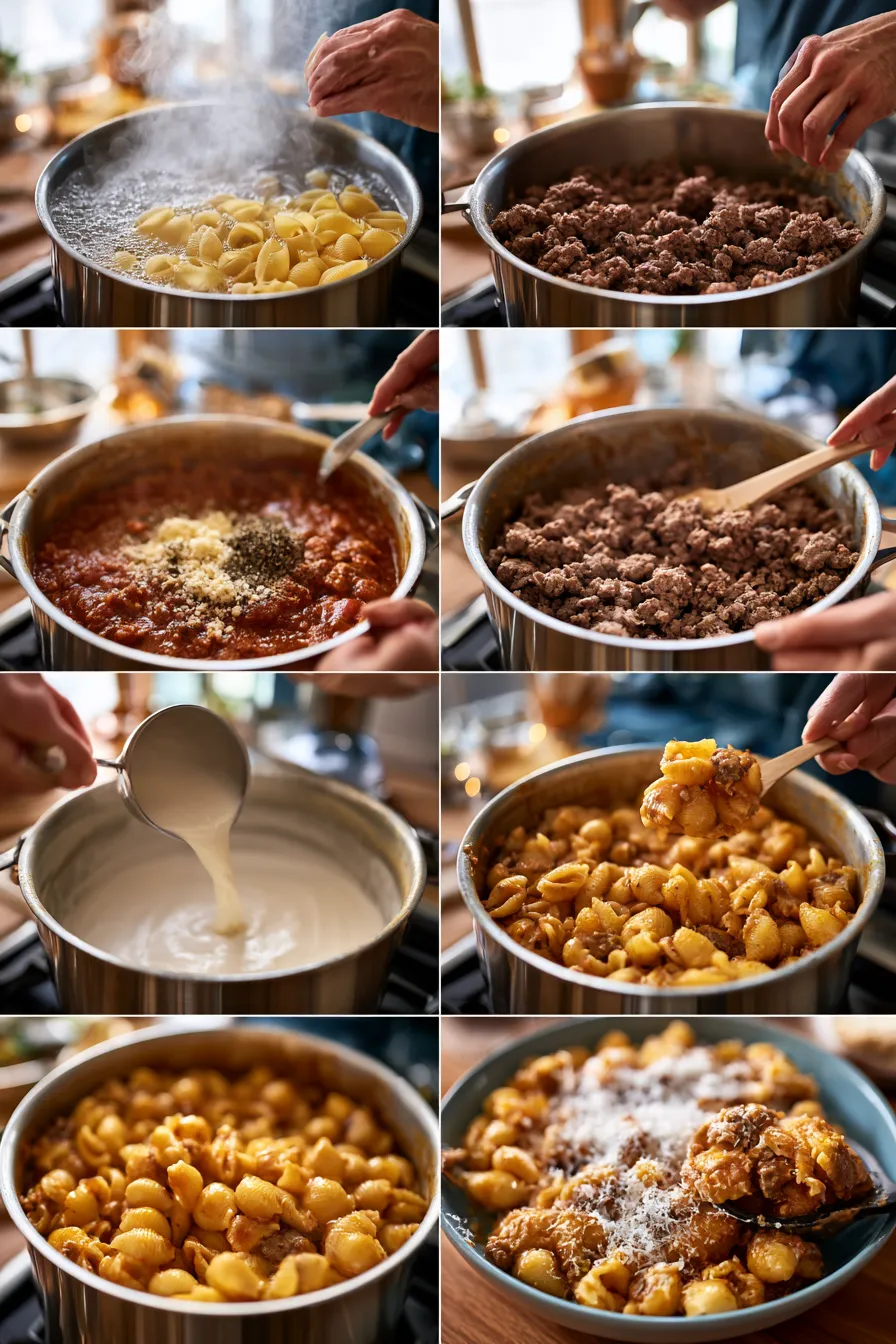 Creamy Beef and Shells