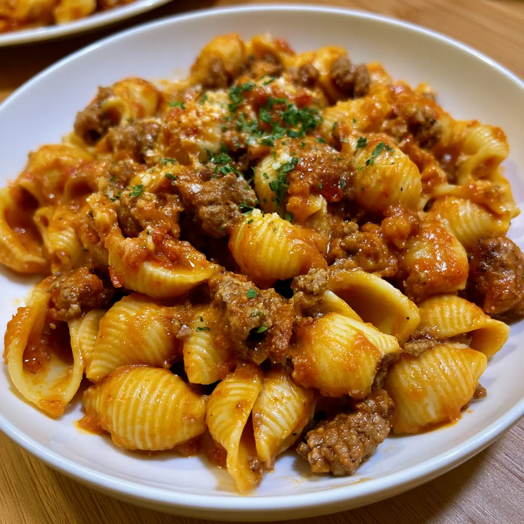 Creamy Beef and Shells