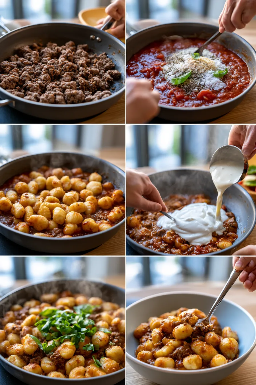 Creamy Ground Beef Gnocchi