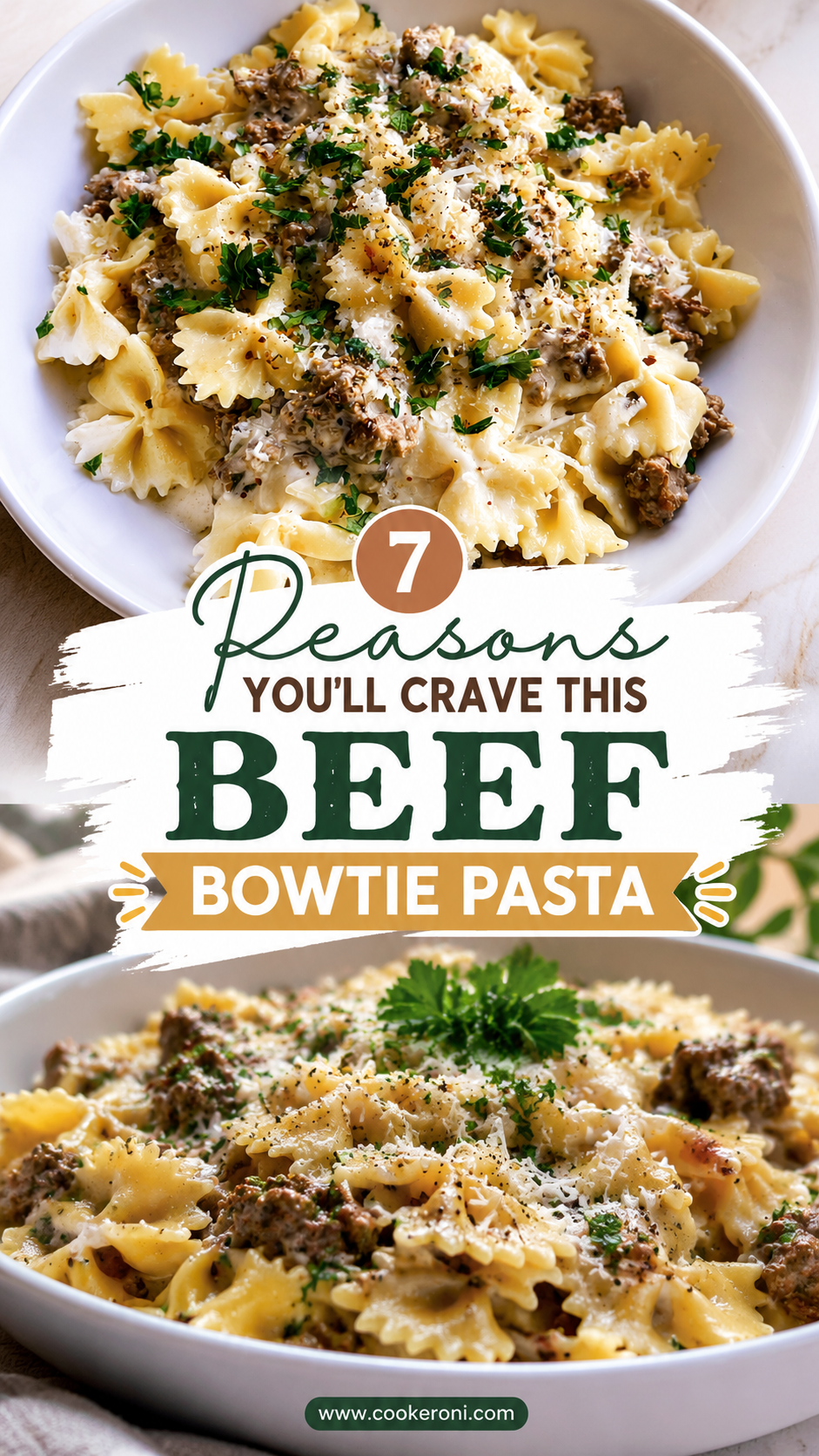 Creamy Parmesan Garlic Beef Bowtie Pasta