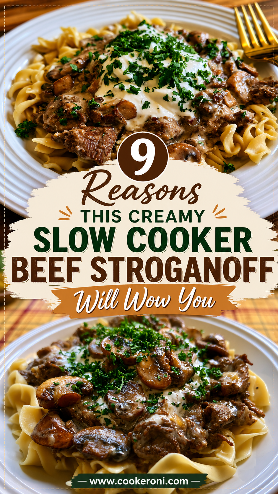 Creamy Slow Cooker Beef Stroganoff