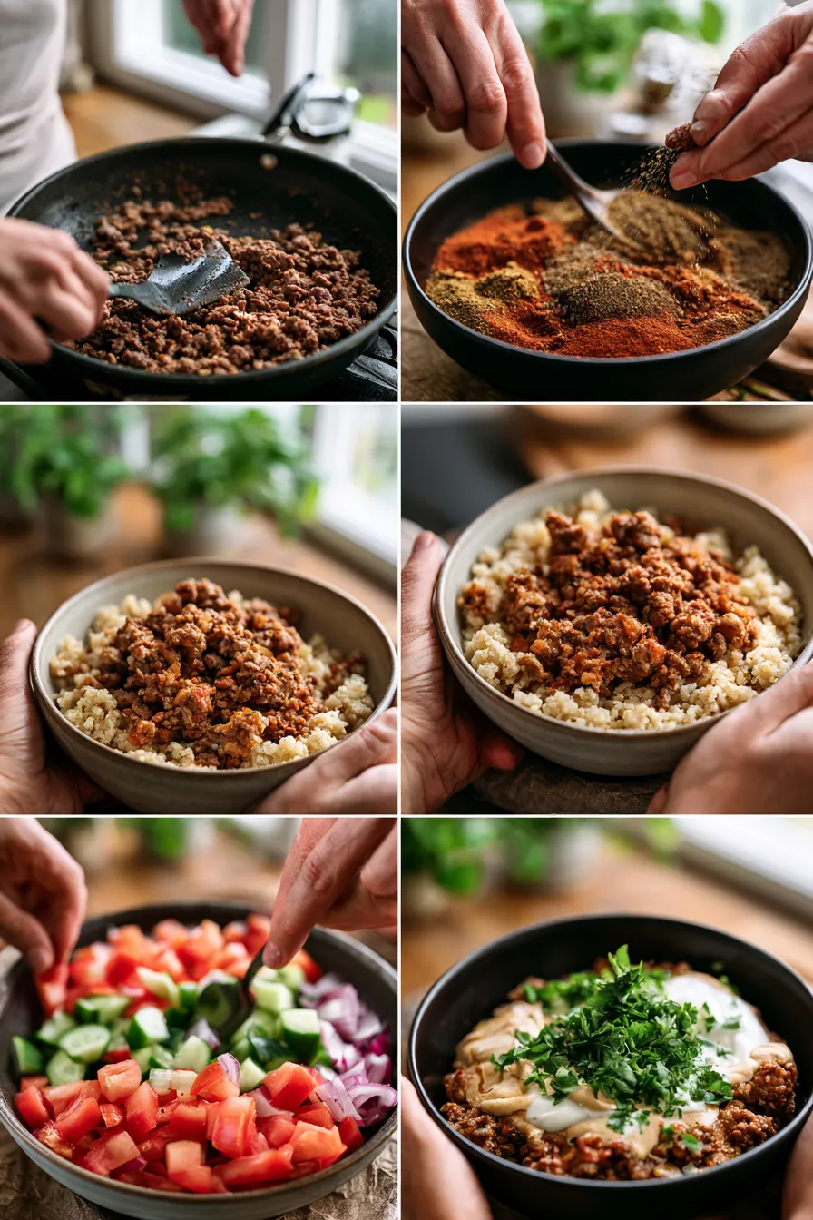 Ground Beef Shawarma Bowls