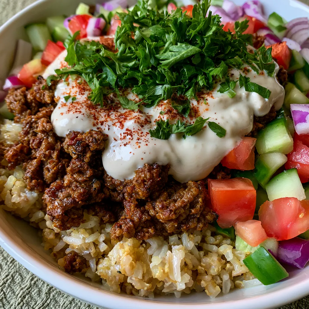 Ground Beef Shawarma Bowls