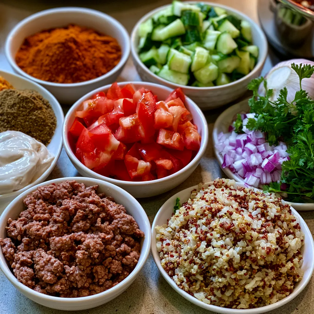 Ground Beef Shawarma Bowls