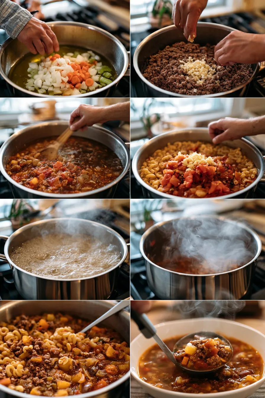 Hamburger Soup with Macaroni
