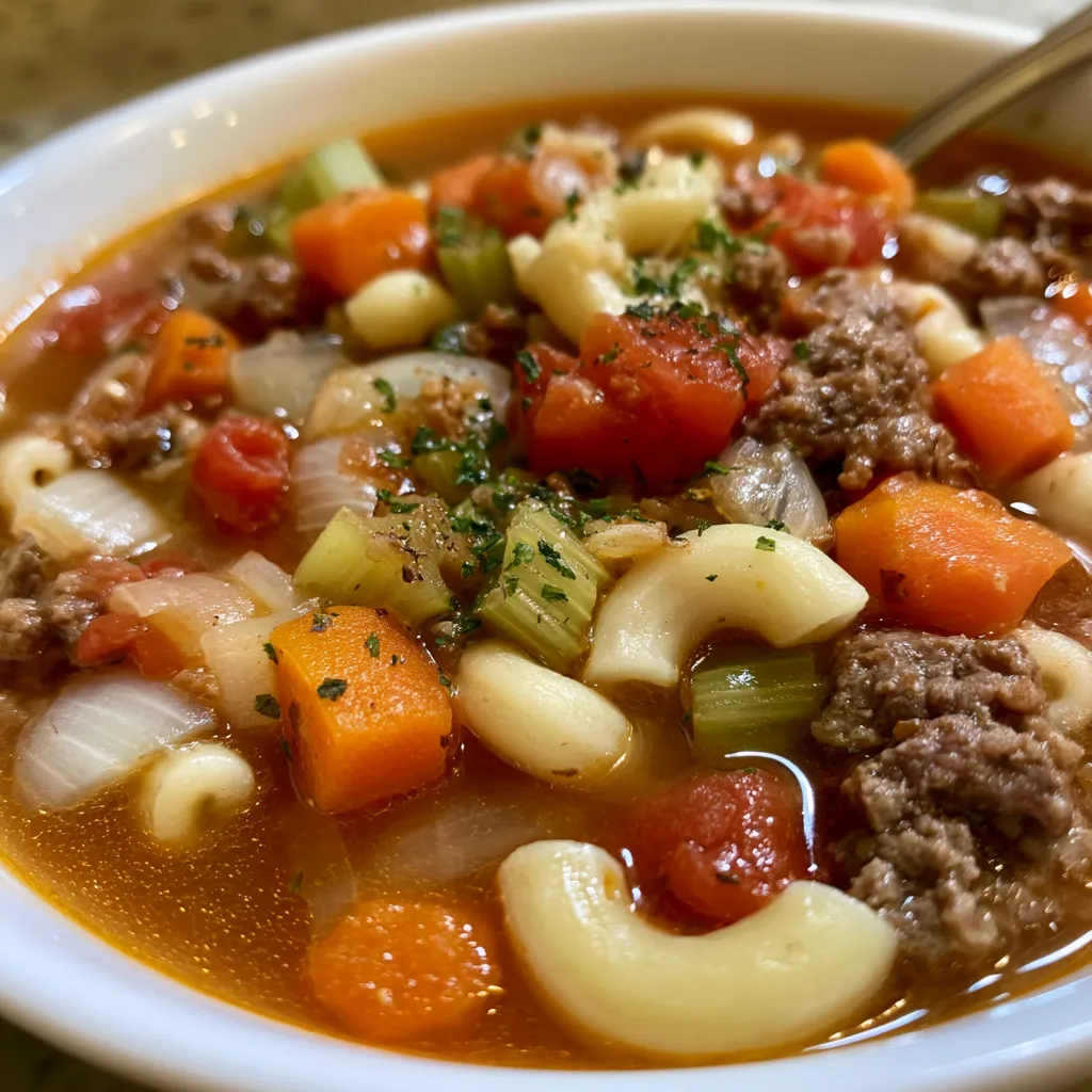 Hamburger Soup with Macaroni