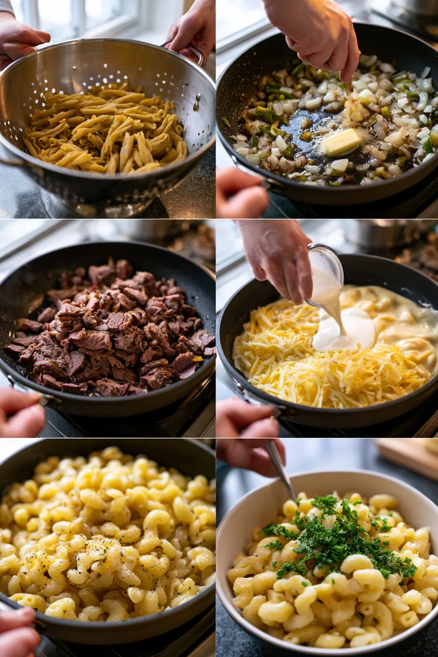 High-Protein Philly Cheesesteak Mac