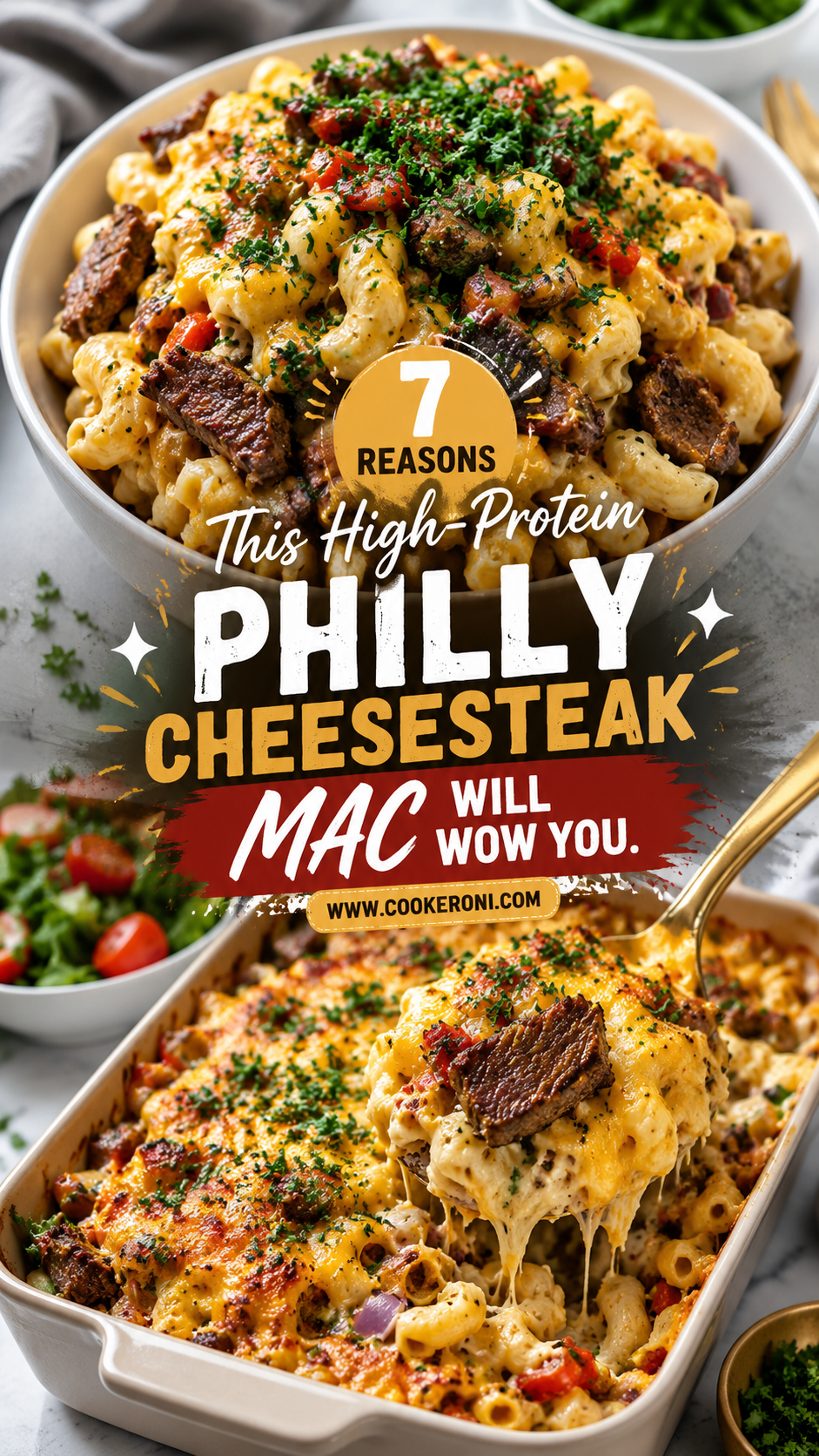 High-Protein Philly Cheesesteak Mac