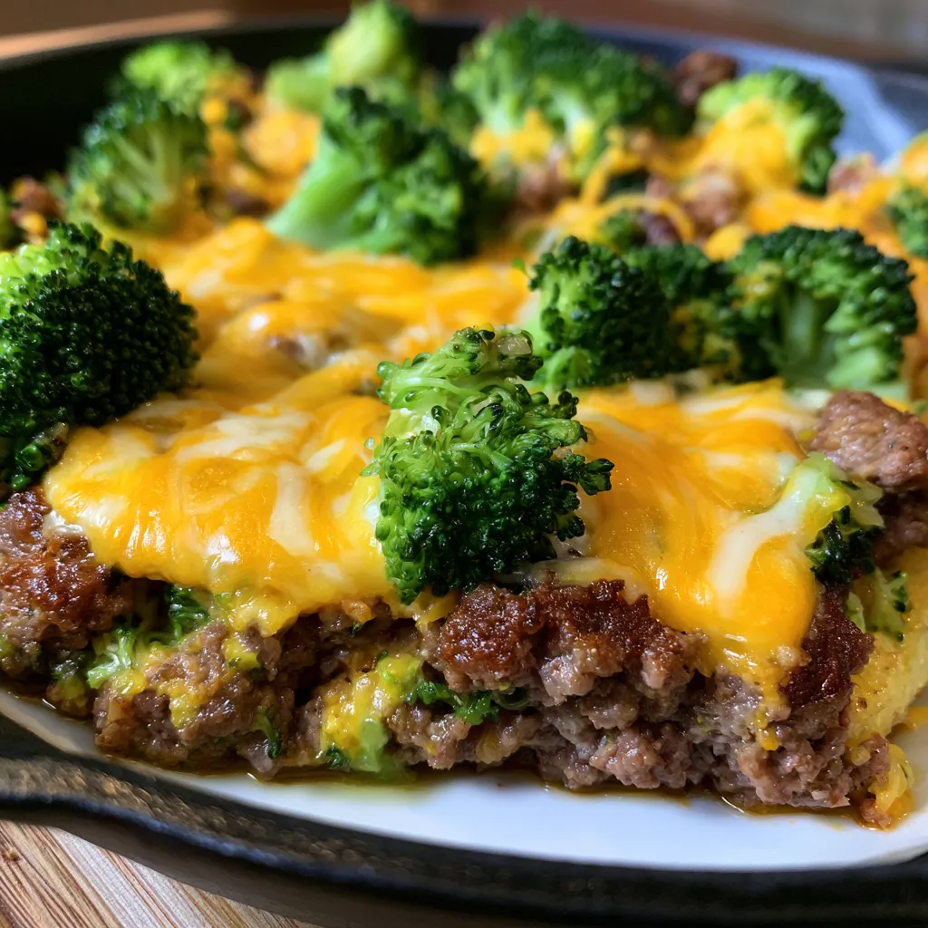 Keto Hamburger Broccoli Skillet