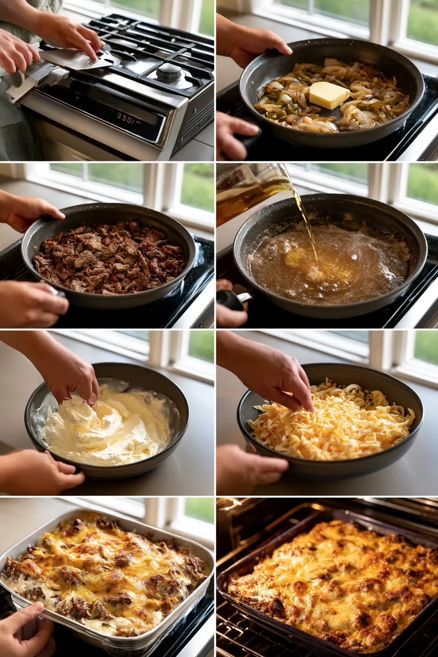 Keto Philly Cheesesteak Casserole
