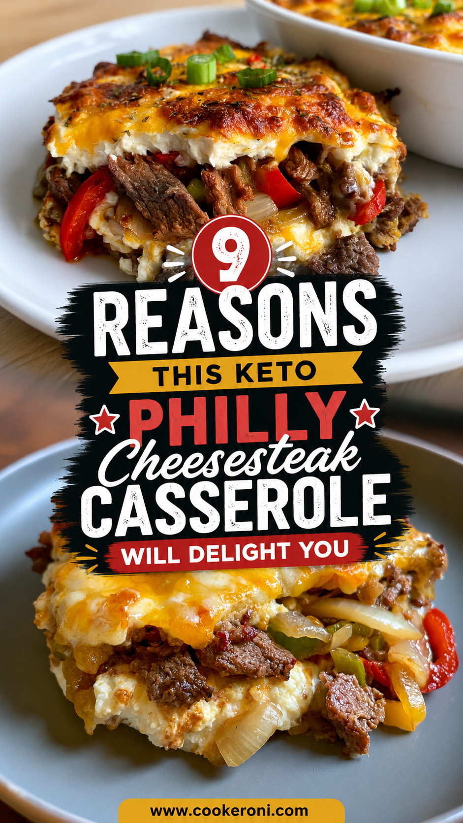Keto Philly Cheesesteak Casserole