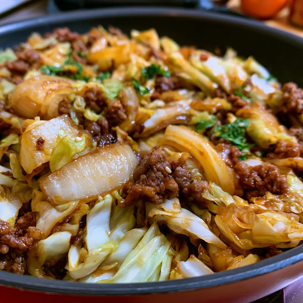 Korean Beef and Cabbage Stir Fry