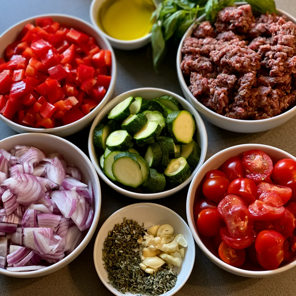 Mediterranean Ground Beef Stir Fry