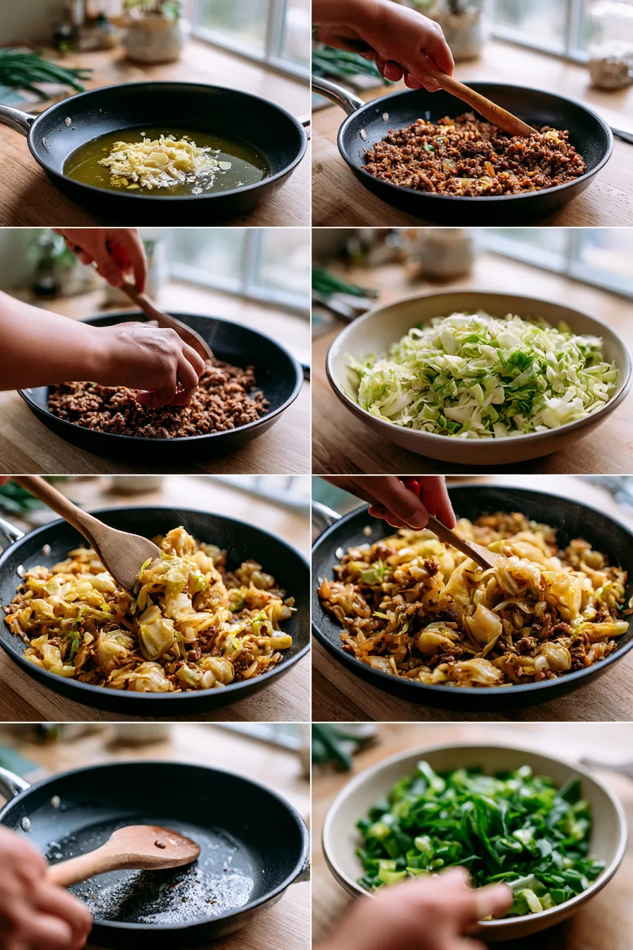 Mongolian Cabbage with Ground Beef