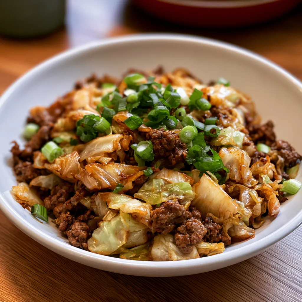 Mongolian Cabbage with Ground Beef