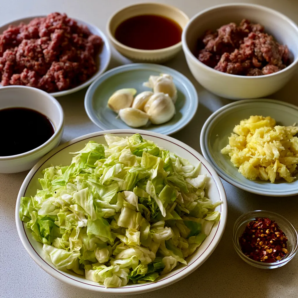 Mongolian Ground Beef Cabbage Stir Fry