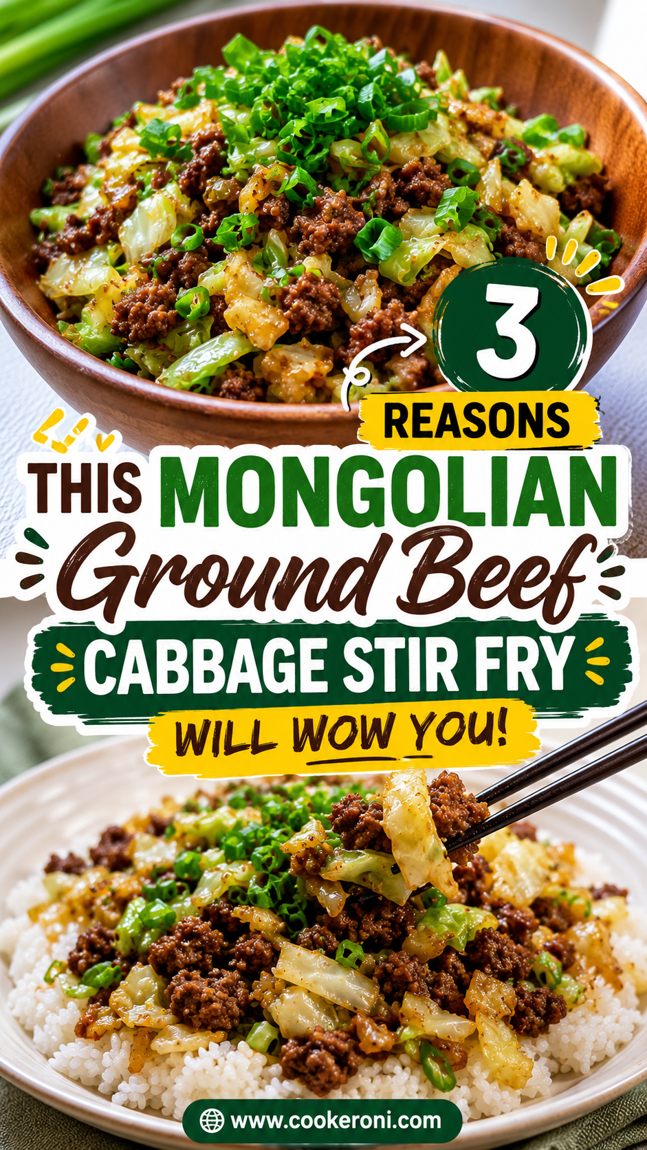 Mongolian Ground Beef Cabbage Stir Fry