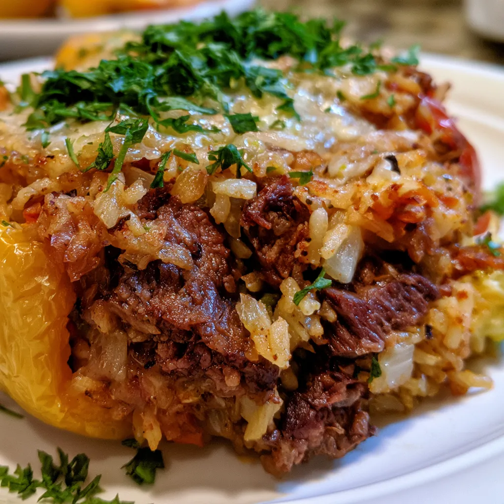 Smoked Beef Stuffed Peppers