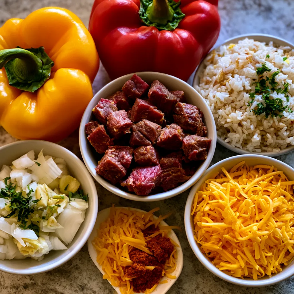 Smoked Beef Stuffed Peppers