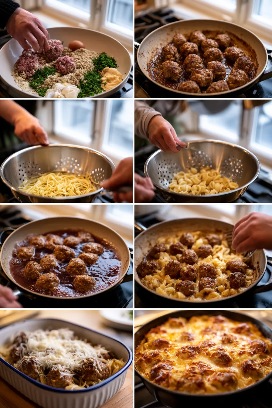 Swedish Meatball Pasta Bake