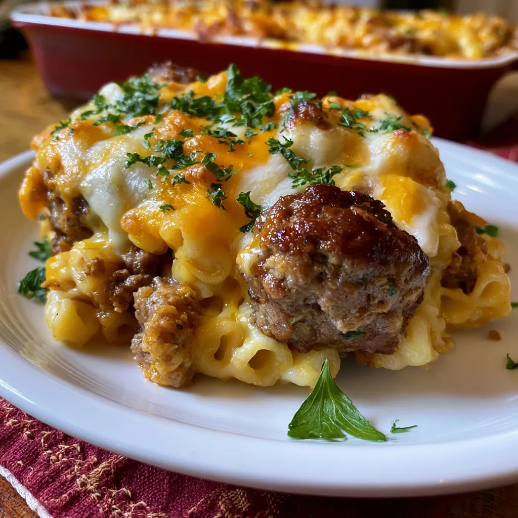 Swedish Meatball Pasta Bake