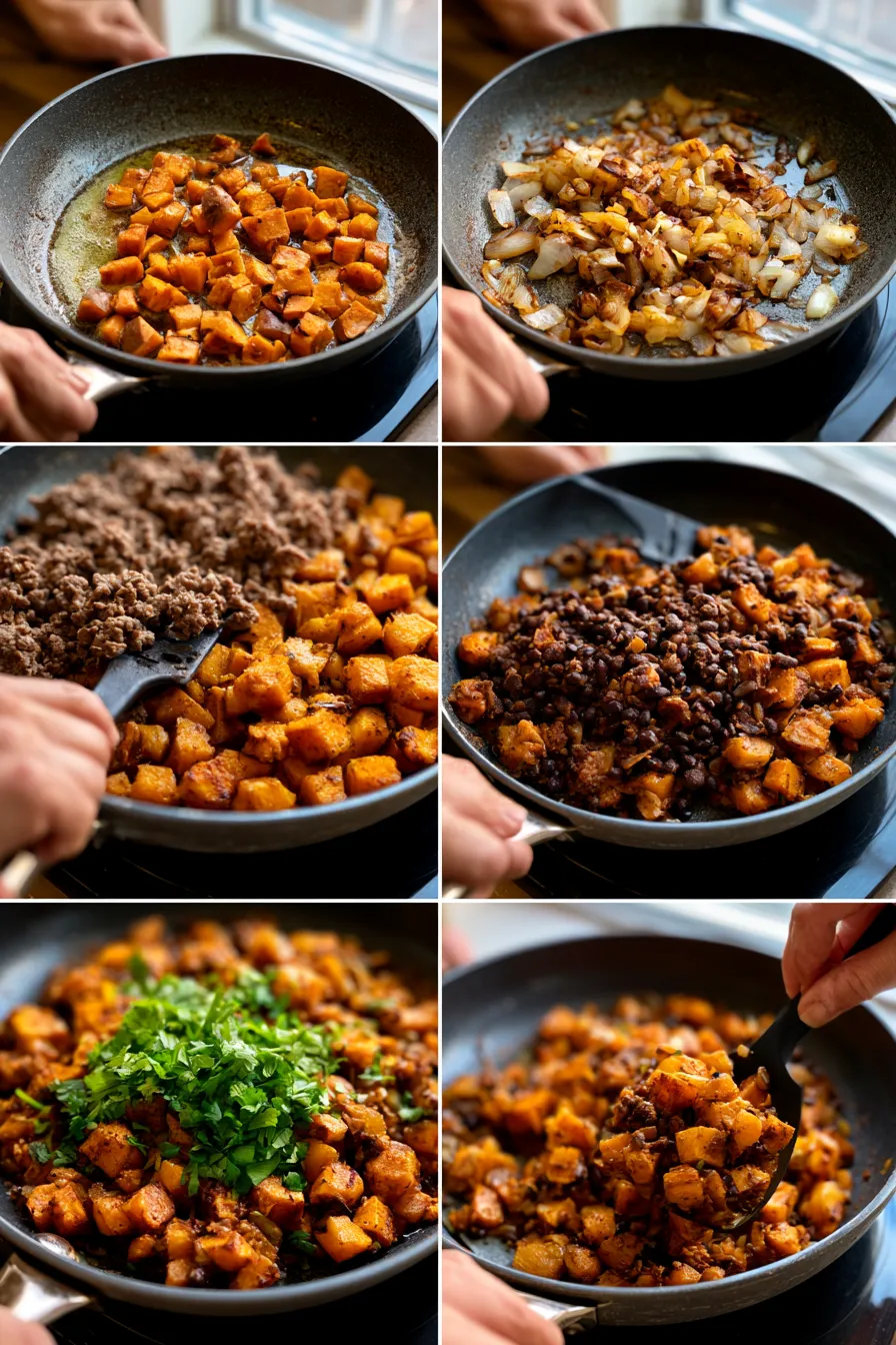 Sweet Potato Hash with Ground Beef