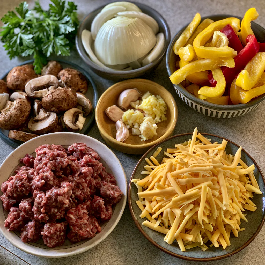 Cheesesteak Skillet with Ground Beef