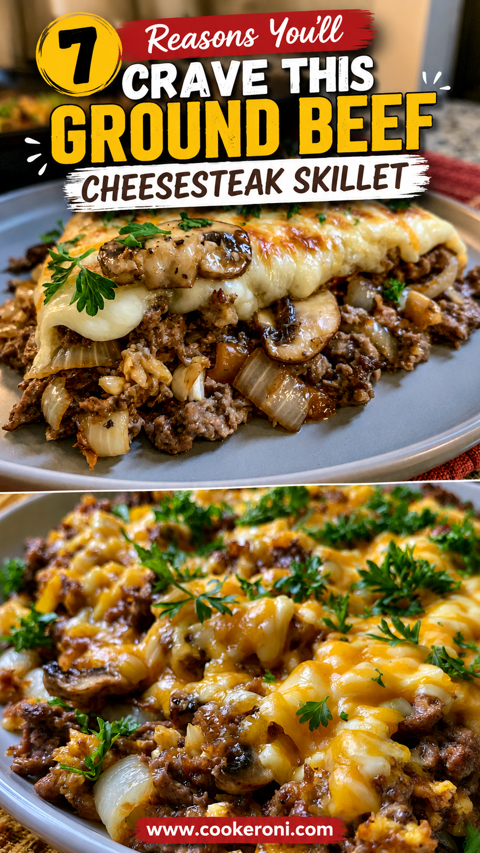 Cheesesteak Skillet with Ground Beef
