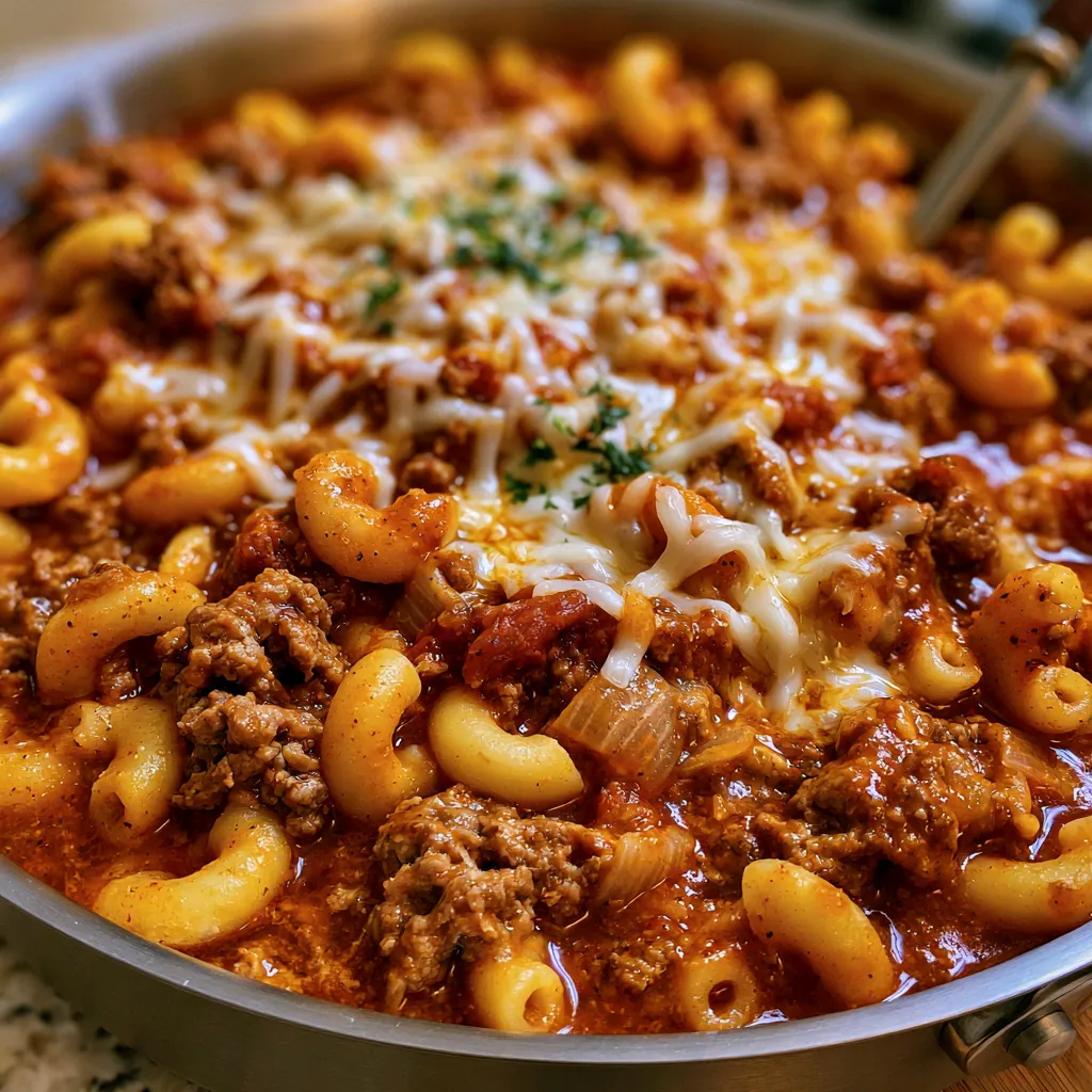 Chili mac with ground beef