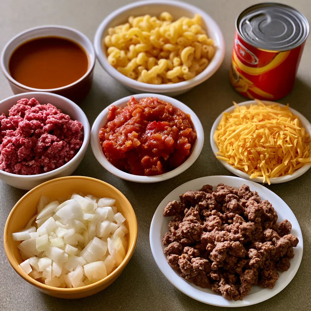 Chili mac with ground beef