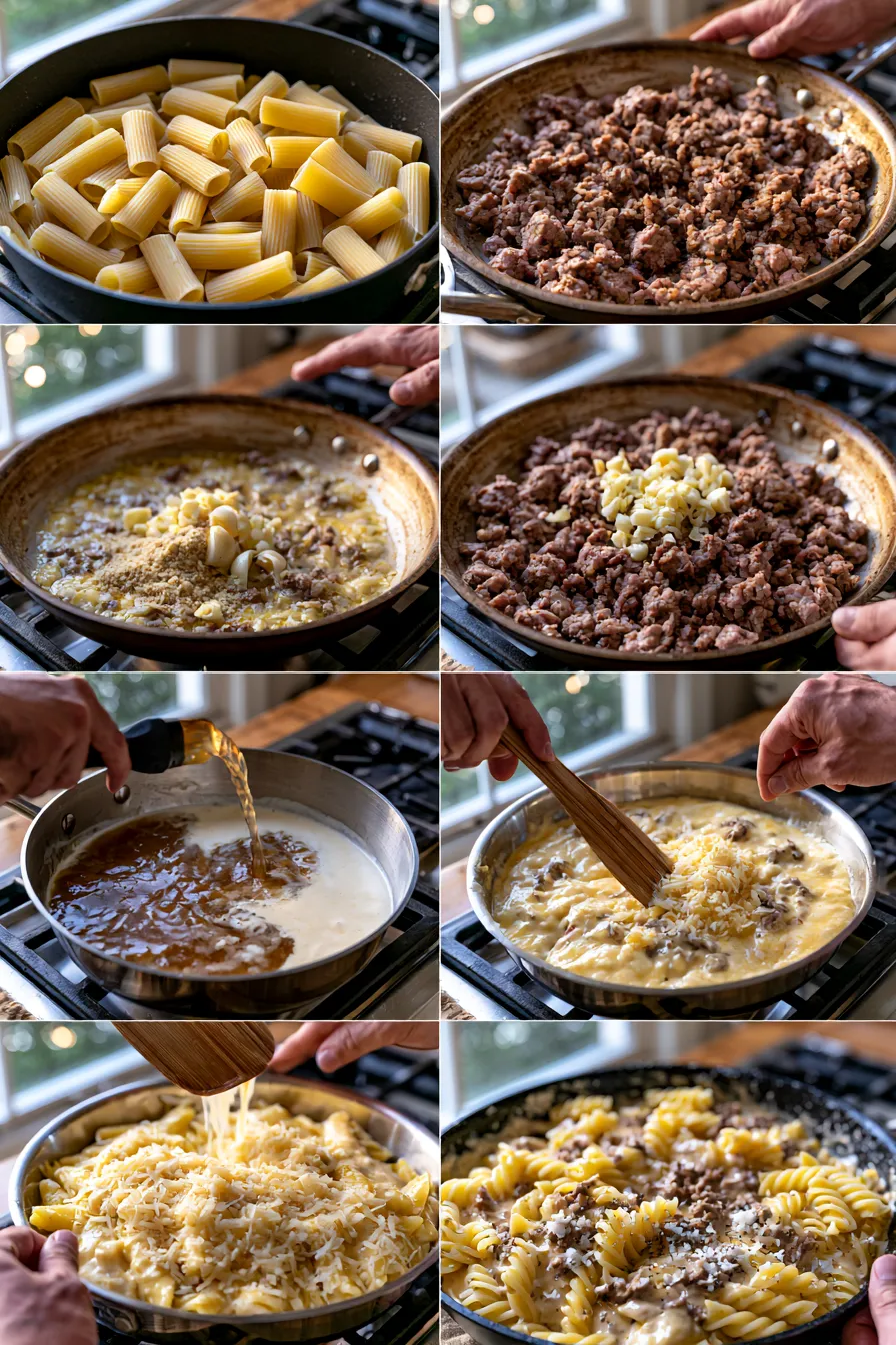 High-Protein Creamy Beef Pasta