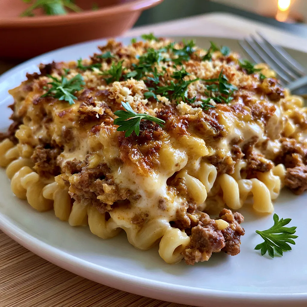 High-Protein Creamy Beef Pasta