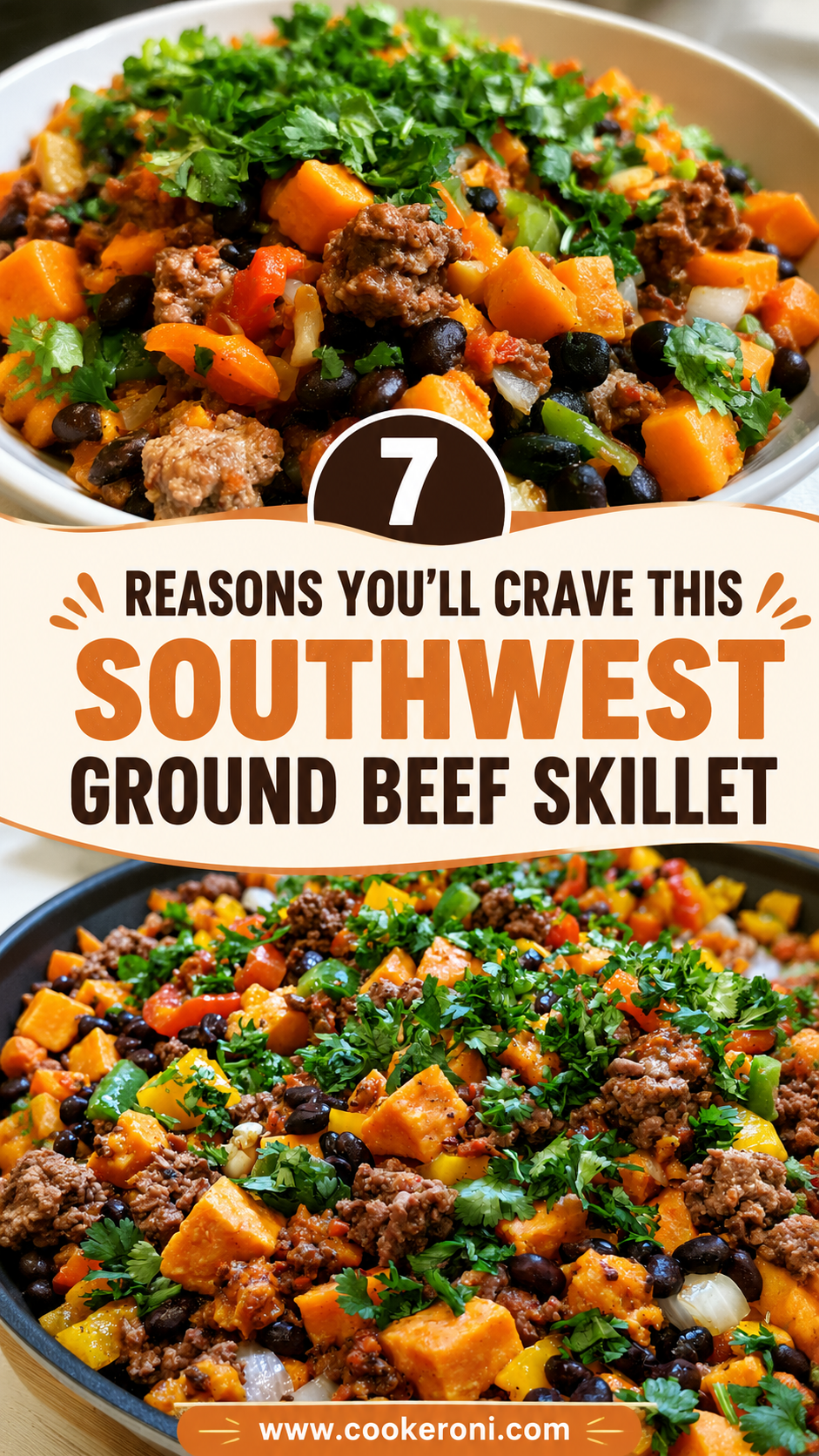Southwest Ground Beef and Sweet Potato Skillet