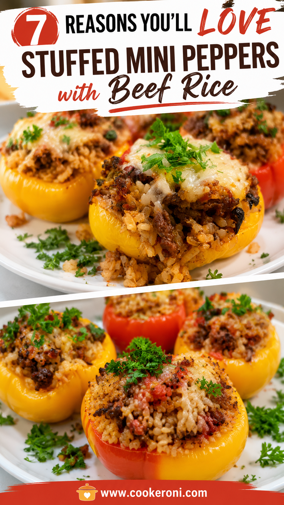 Stuffed Mini Peppers with Beef Rice