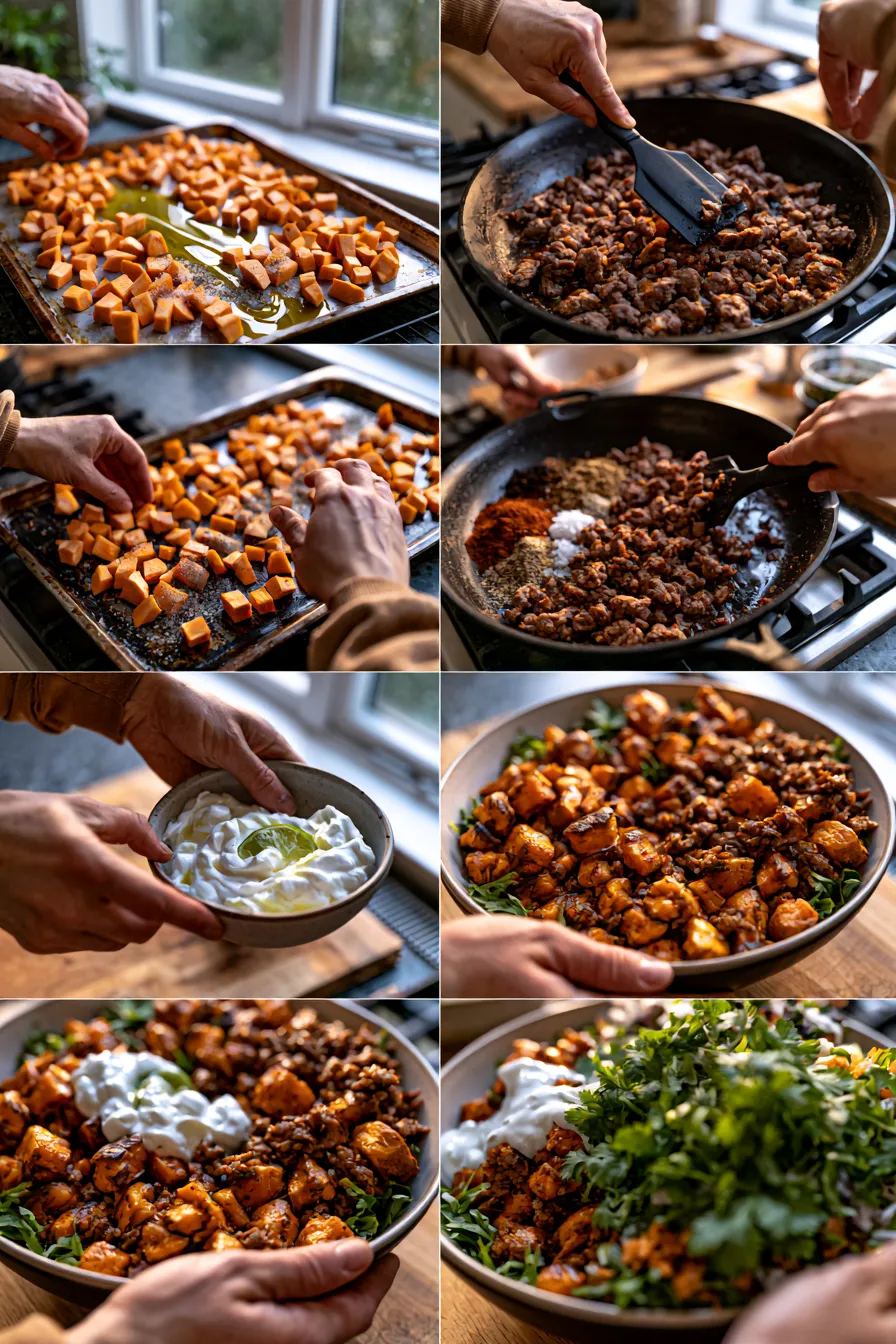 Sweet Potato Taco Bowl With Ground Beef