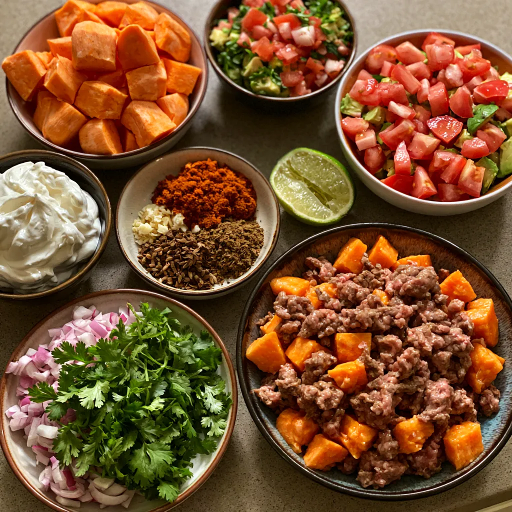 Sweet Potato Taco Bowl With Ground Beef